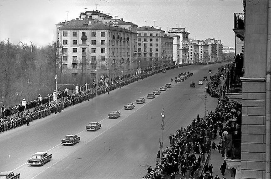 Москва. Ленинский проспект. Встреча Ю.А. Гагарина. 1961 год